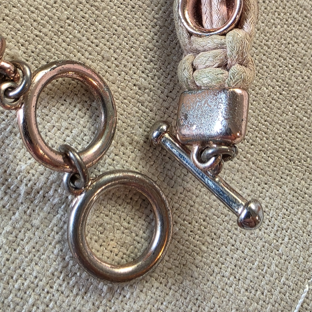 Tan Bracelet with Green Gem Accents - Picture 9 of 12